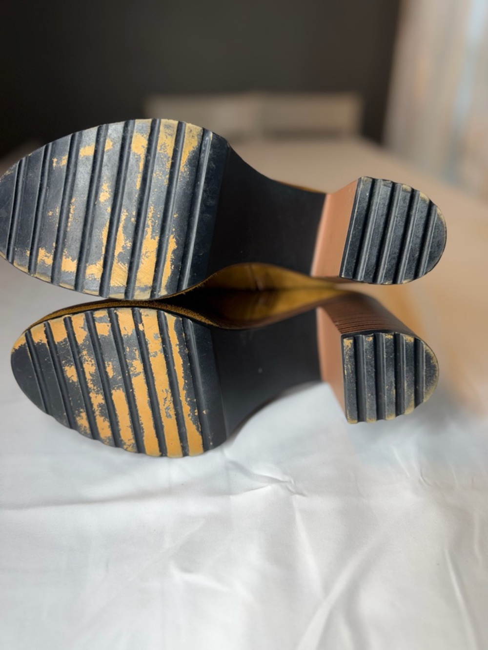 Steve Madden Suede Platform Ankle Boots - Olive Brown - Picture 5 of 6